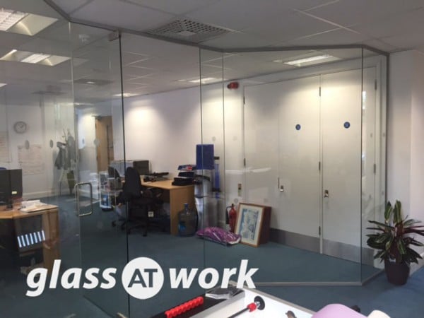 Gibson Games (Sutton, London): Angled Glass Partitioning