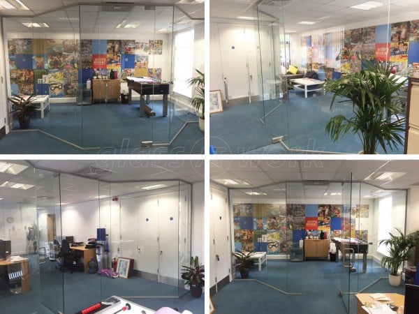 Gibson Games (Sutton, London): Angled Glass Partitioning