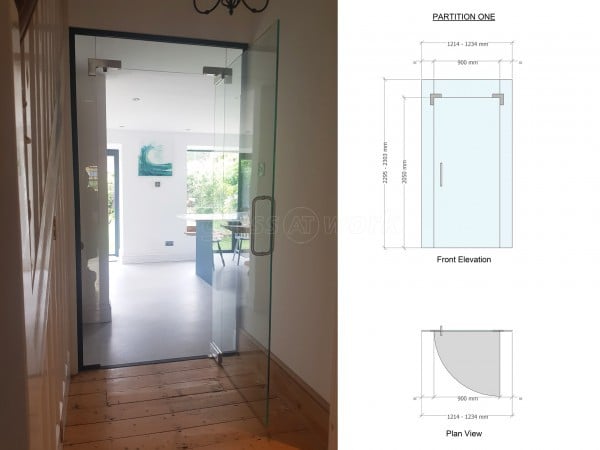 Domestic Project (Felixstowe, Suffolk): Internal Glass Door and Side Panel