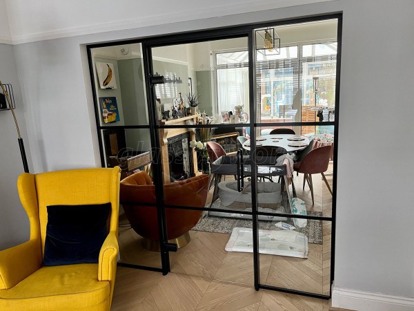 Domestic Project (Liverpool, Merseyside): T-Bar Aluminium Black Framed Glass Wall and Door