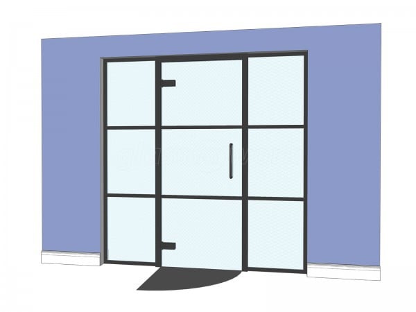Domestic Project (Liverpool, Merseyside): T-Bar Aluminium Black Framed Glass Wall and Door