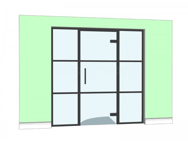 Domestic Project (Liverpool, Merseyside): T-Bar Aluminium Black Framed Glass Wall and Door