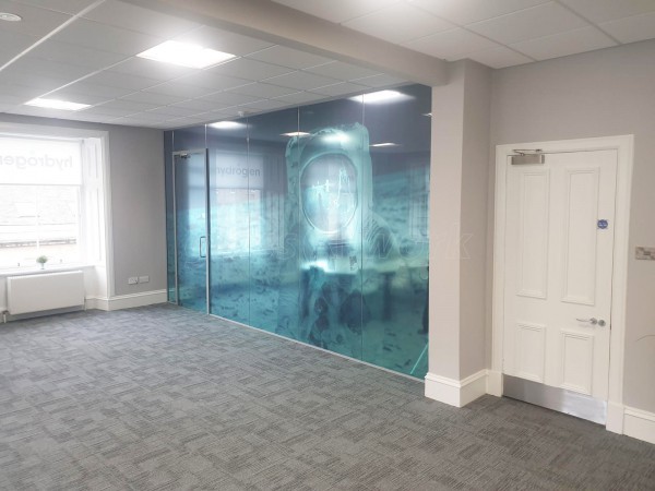 We Are Hydrogen Ltd (Central Glasgow, Scotland): Office Partition With Spaceman Moon Landing Graphic