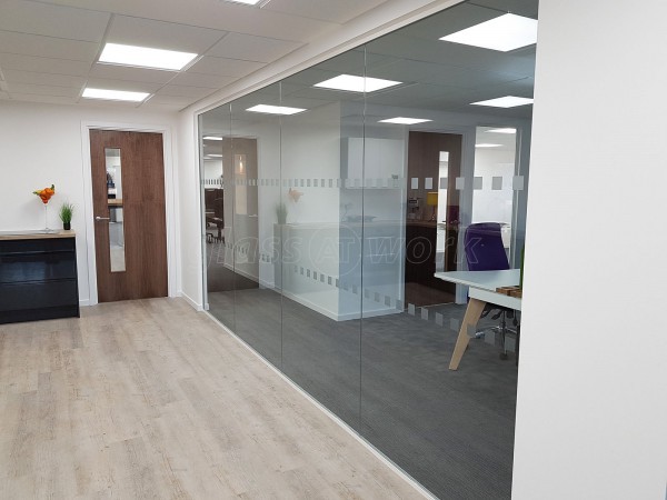 Four Square Furniture (Watford, Hertfordshire): Glass Office Walls (Using Toughened Glass & Laminated Acoustic Glass)