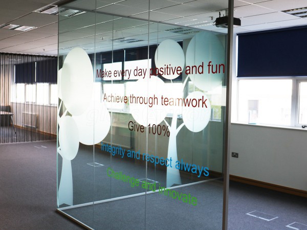 Bunzl Retail Supplies (Swinton, Manchester): Glass Partitioning With Window Film