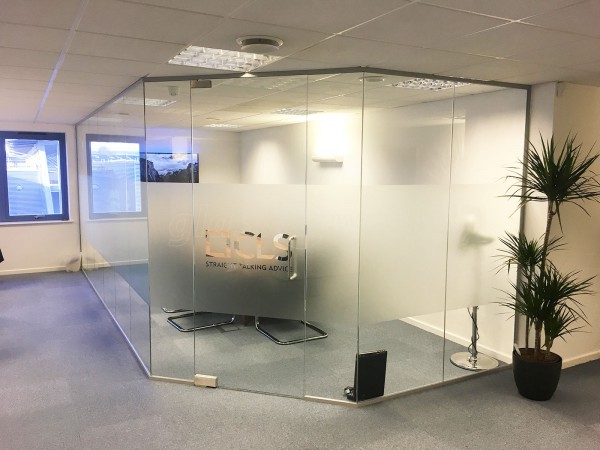 Single Glazed Frameless Glass Office Partitioning