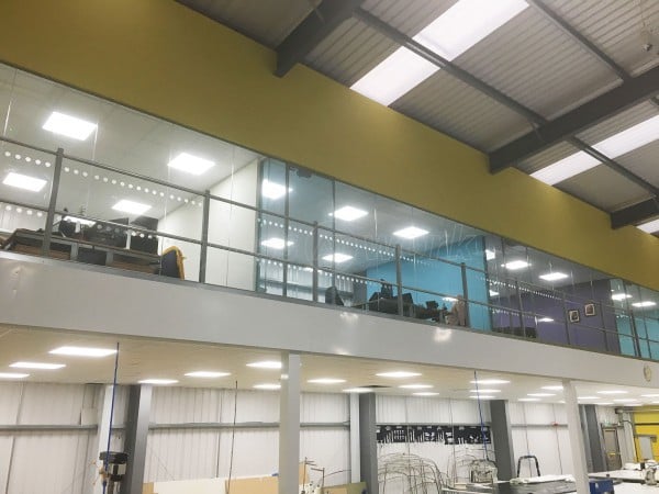 Canvasman Ltd (Baildon, West Yorkshire): Glass Partition Offices on Mezzanine