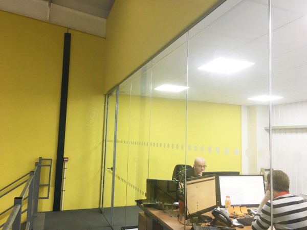 Canvasman Ltd (Baildon, West Yorkshire): Glass Partition Offices on Mezzanine