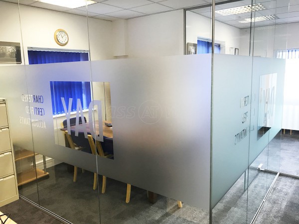 Day Accountants (Abbey, Cambridge): Glass Office Partitions With Own Logo Window Film