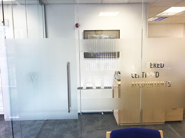 Day Accountants (Abbey, Cambridge): Glass Office Partitions With Own Logo Window Film