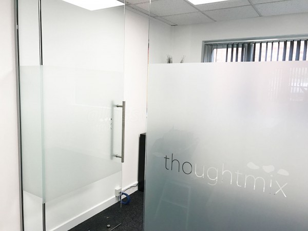 Thoughtmix (Lincoln, Lincolnshire): Glass Partition with Glass Door