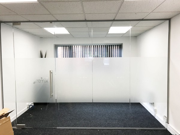 Thoughtmix (Lincoln, Lincolnshire): Glass Partition with Glass Door