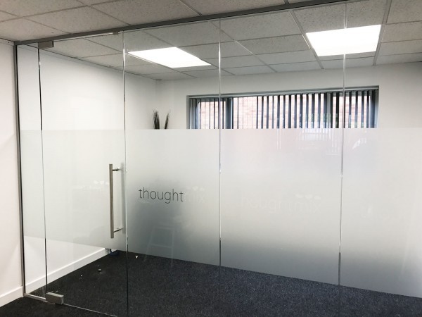 Thoughtmix (Lincoln, Lincolnshire): Glass Partition with Glass Door