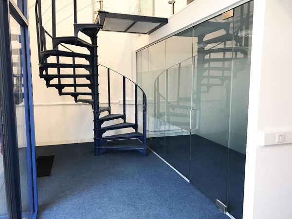 Sinewave Energy Solutions (Baydon, Wiltshire): Glass Office Partition With Glass Door