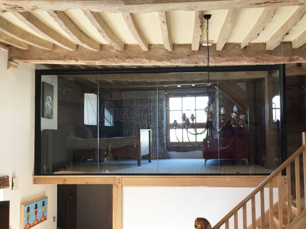 Domestic Project (Frampton on Severn, Gloucestershire): Barn Conversion Glass Partitions With Black Track