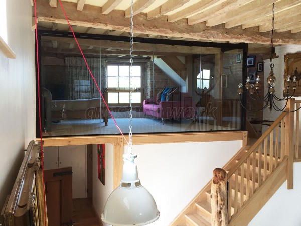 Domestic Project (Frampton on Severn, Gloucestershire): Barn Conversion Glass Partitions With Black Track