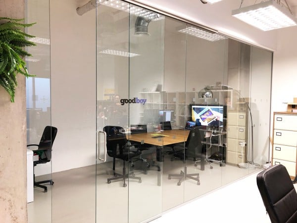 Goodboy Digital Ltd (Hackney, London): Top Hung Glass Sliding Door and Office Partition