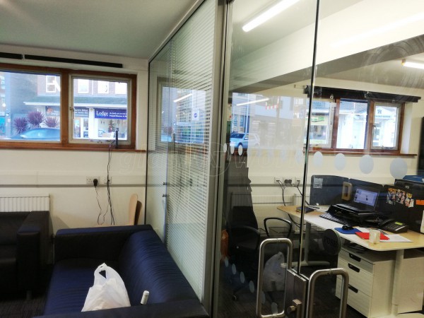 The Coign Church (Woking, Surrey): Double Glazed Screen With Integral Blinds and Double Glass Door