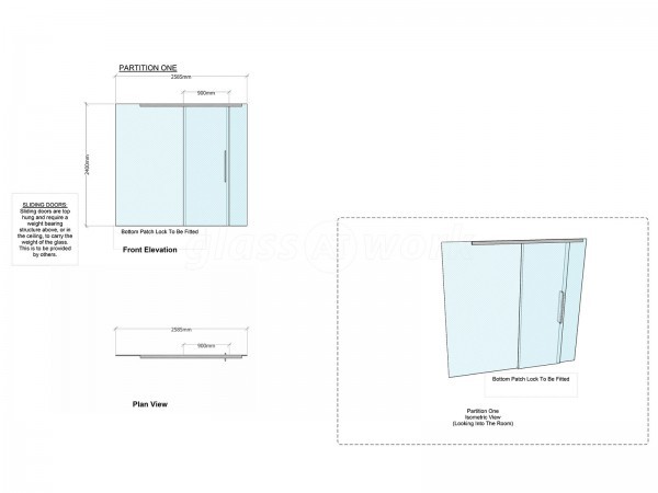 Unified Retail Group (Huntingdon, Cambridgeshire): Top Hung Sliding Glass Door, With Full Window Film