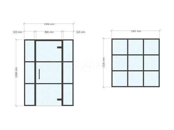 Domestic Project (Henley on Thames, Berkshire): T-Bar Black Framed Glass Door and Internal Window