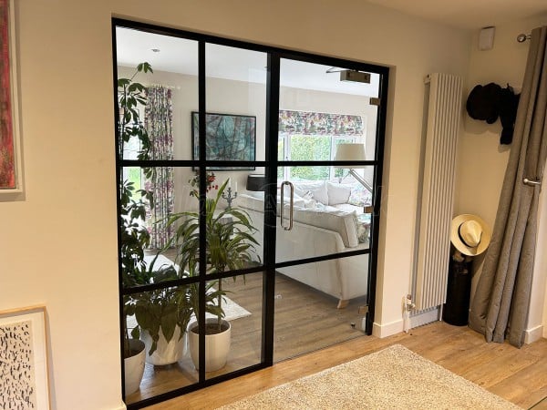 Domestic Project (Seaford, East Sussex): T-Bar Aluminium Black Framed Glass Doors