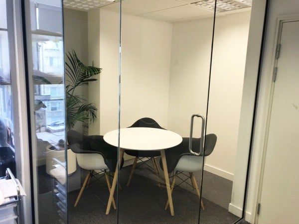 Goodman Masson (Islington, London): Glass L-shaped Partition with Frameless Glazed Door