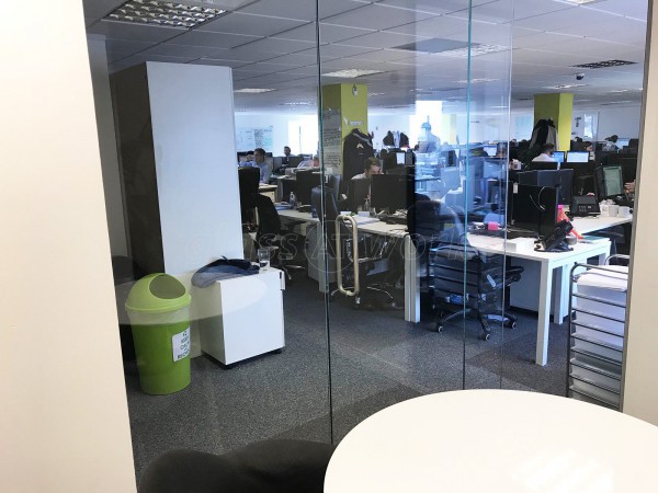 Goodman Masson (Islington, London): Glass L-shaped Partition with Frameless Glazed Door