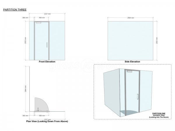 Grama Blend UK (Wokingham, Berkshire): Designer Interior Toughened Glass Office Walls Installation With Black Frames