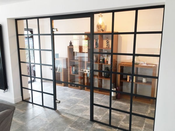 Domestic Project (Stone, Staffordshire): Industrial Heritage Style Black Framed Glazed Partition Wall