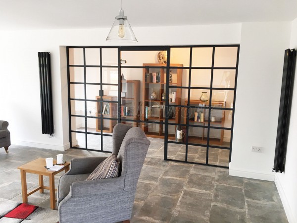 Domestic Project (Stone, Staffordshire): Industrial Heritage Style Black Framed Glazed Partition Wall