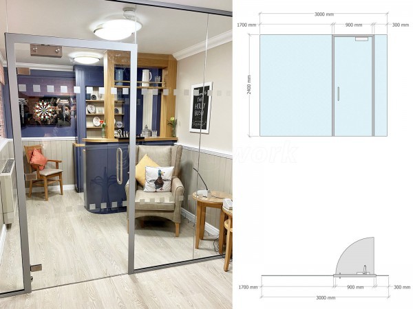 Single Glazed Frameless Glass Office Partitioning