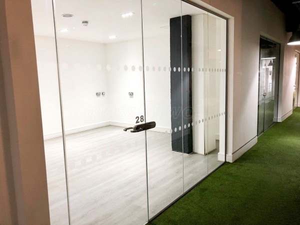 Hub Squared (Baltic Triangle, Liverpool): Multi-Floor Large Scale Glass Office Partition Fit-out