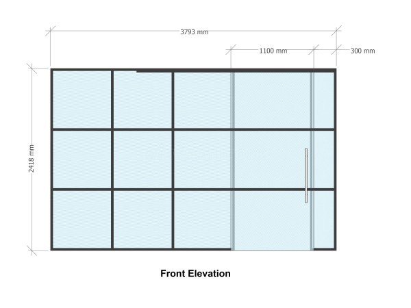 AOD Contracts (Twickenham, London): Industrial Style Interior Glass Wall With Large Sliding Door