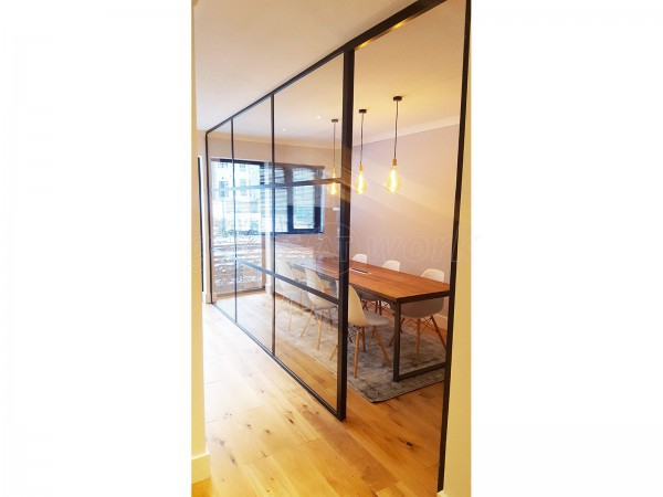 GWB Entertainment (Brook Green, London): Black Framed Industrial Style Glass Walls