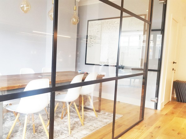 GWB Entertainment (Brook Green, London): Black Framed Industrial Style Glass Walls