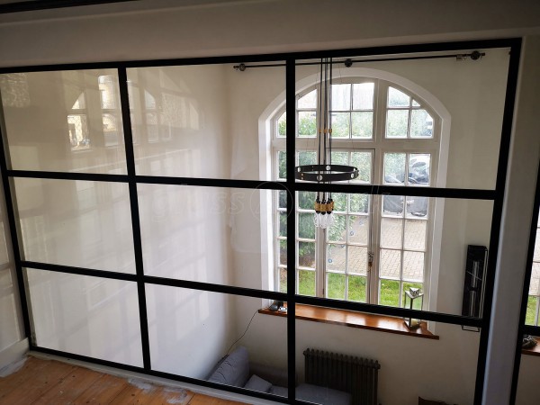 Domestic Project (Southwark, London): Mezzanine T-Bar Industrial Style Glazing With Black Frame