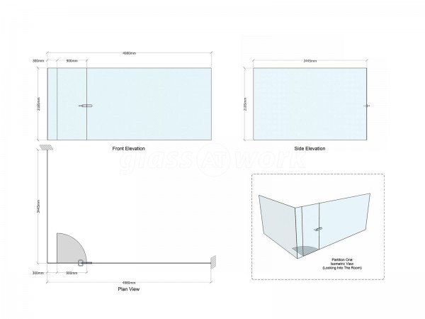 Madison Brook (Lewisham, London): Internal Glass Office Corner Screen