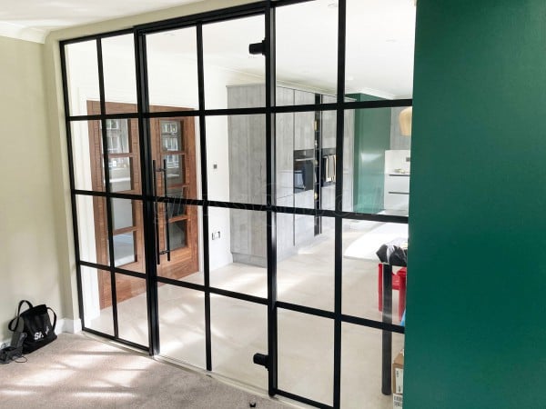 Residential Project (Uxbridge, Middlesex): Industrial-Style T-Bar Toughened Glass Room Divider