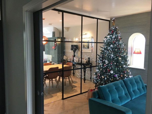 Domestic Project (Teddington, London): T-Bar Black Framed Heritage-Style Glass Wall and Sliding Door