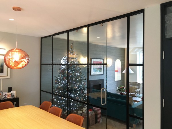 Domestic Project (Teddington, London): T-Bar Black Framed Heritage-Style Glass Wall and Sliding Door