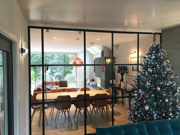 Domestic Project (Teddington, London): T-Bar Black Framed Heritage-Style Glass Wall and Sliding Door