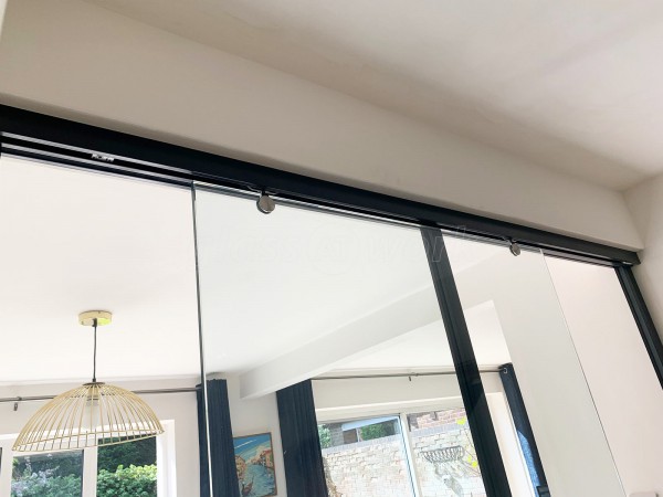 Residential Project (Allestree, Derbyshire): Industrial Effect Glass Sliding Door And Room Divider