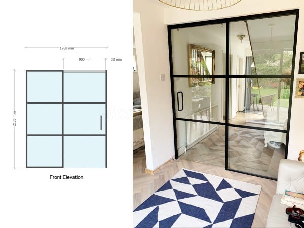 Residential Project (Allestree, Derbyshire): Industrial Effect Glass Sliding Door And Room Divider