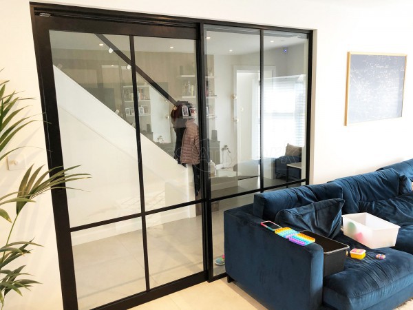 Residential Project (Elstree, Hertfordshire): T-Bar Slimline (Art Deco Style) Glass Walls and Sliding Doors