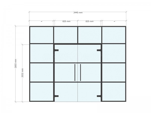 Domestic Project (Worsley, Greater Manchester): T-Bar Black Framed Glass Double Doors