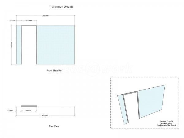 Workspace 365 (Swanley, Kent): Glass Office Partition With Timber Door