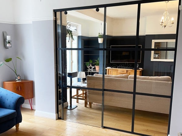 Residential Project (South Croydon, Surrey): Heritage-Style Industrial Sliding Door Screen With Black Frame