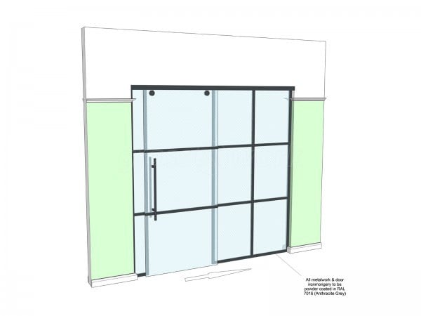 Residential Project (South Croydon, Surrey): Heritage-Style Industrial Sliding Door Screen With Black Frame