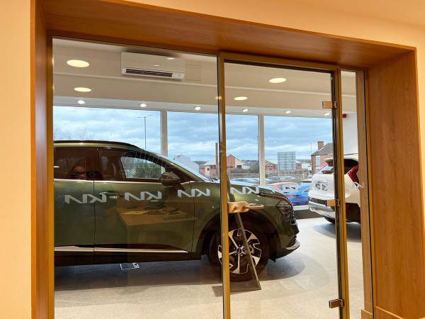 Kia, Triangle of Chesterfield Ltd (Chesterfield, Derbyshire): Glass Office Pods and Car Showroom Glazing