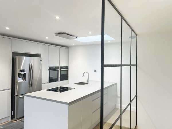 Residential Project (Lee-On-The-Solent, Hampshire): Slimline T-Bar Industrial-Style Open-Ended Glazed Wall For A Stairwell